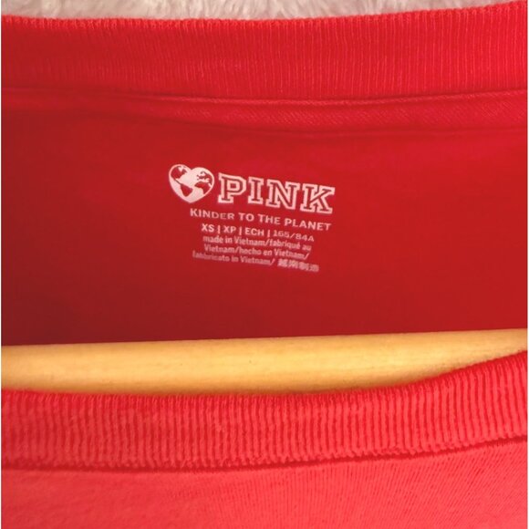 XS‎ Love Pink Victorias Secret Red L/S Oversized stadium top shirt - Picture 6 of 9